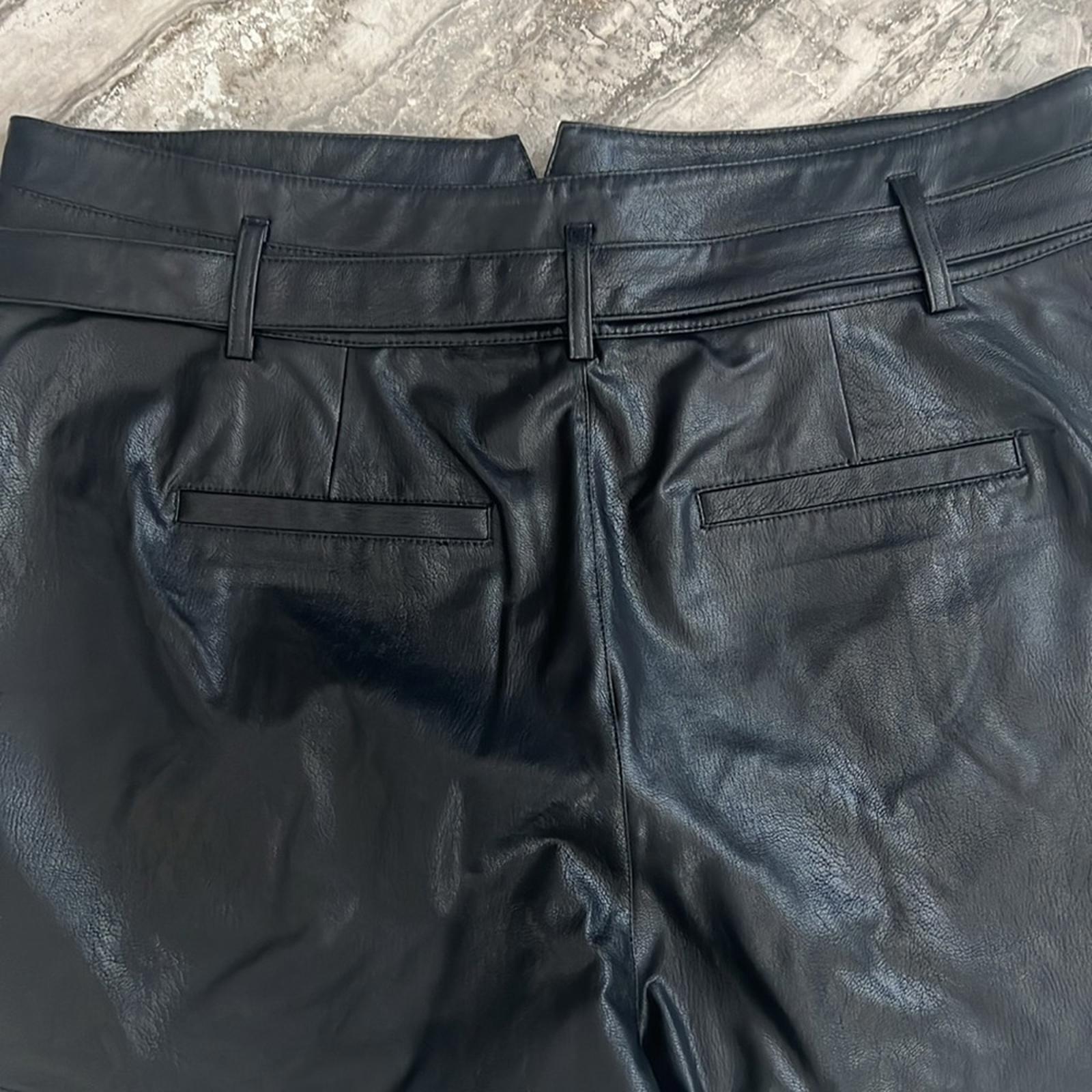Anthropologie’s Jonas Faux Leather Belted Shorts, Black Size 14 New SOLD OUT