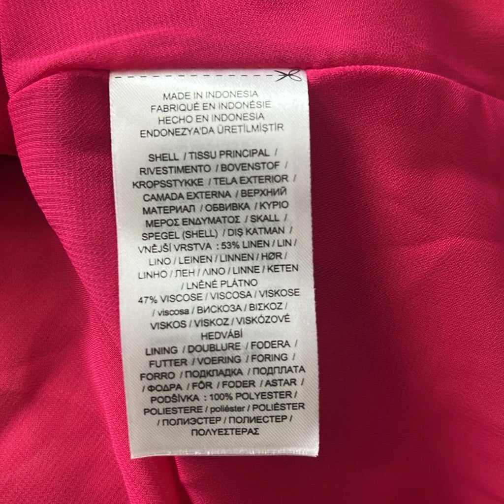 Lauren Ralph Lauren Pink Ombré Linen Blend Midi Skirt, NWT, Size 14