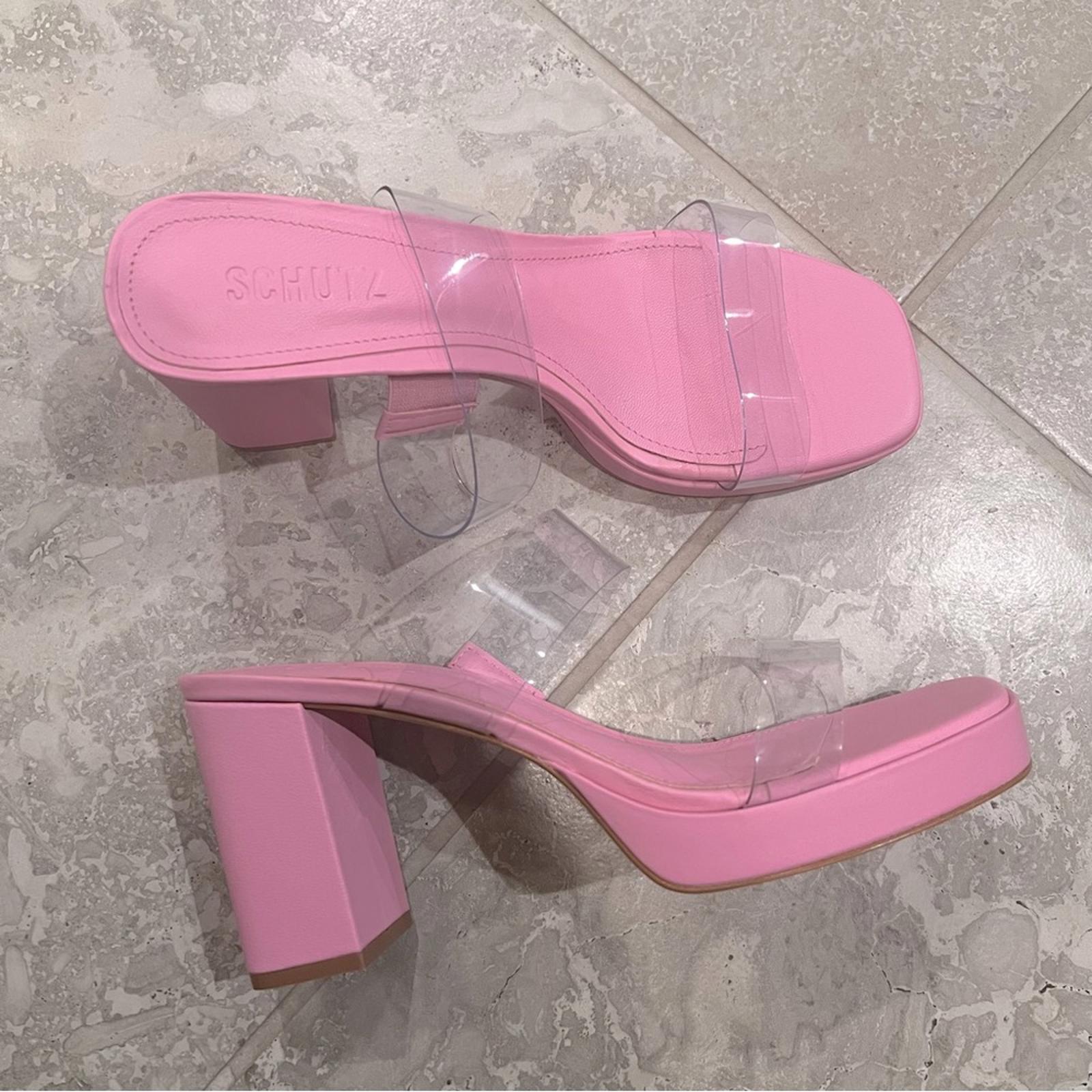 Schutz x REVOLVE Ariella Platform Sandals in Pink Rose, Size 8.5M New +DustBag