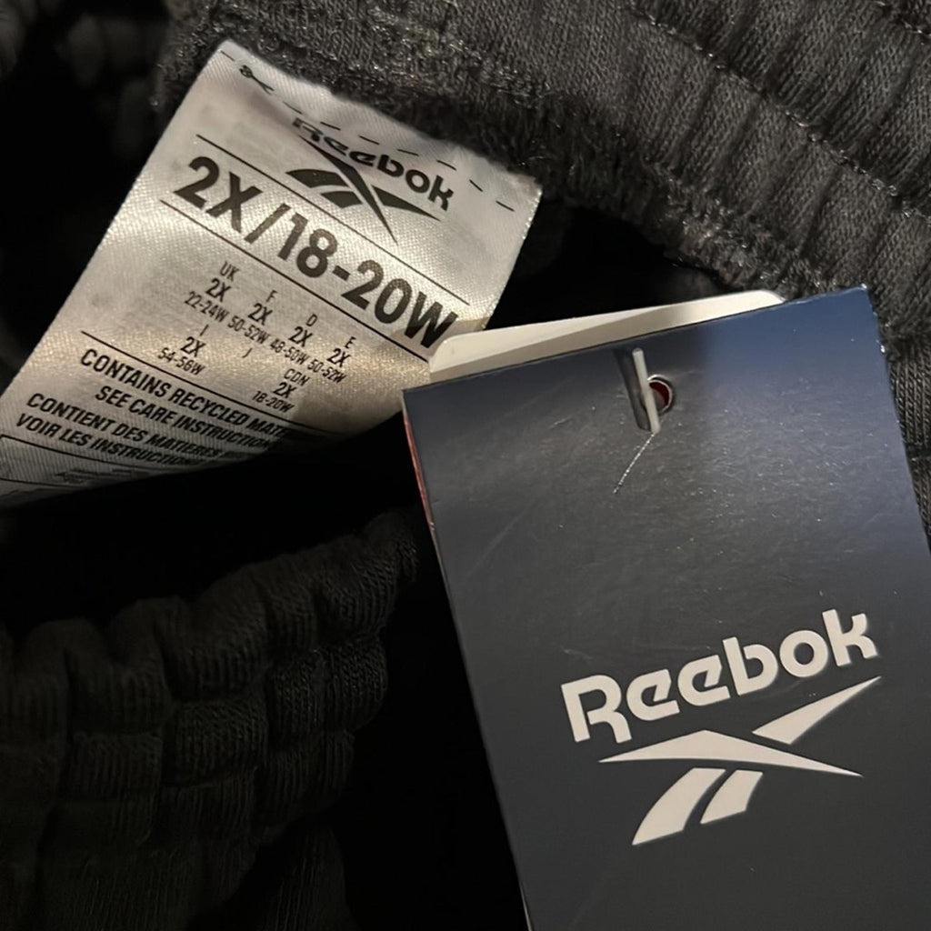 NWT Reebok Identity Logo Fleece Joggers in Black, Plus Size 3X (Sold Out)