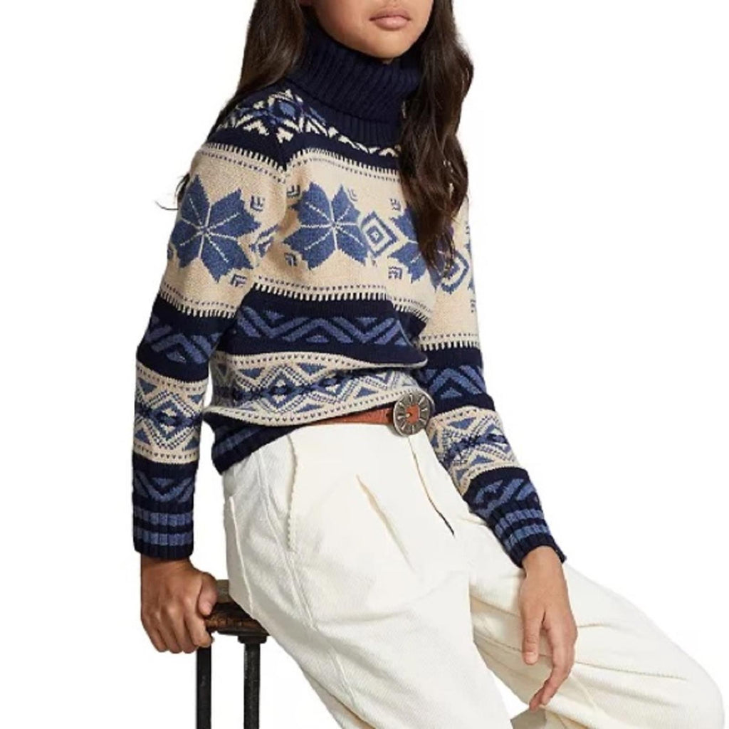 Polo Ralph Lauren Fair Isle Wool-Blend Turtleneck Sweater, Size L(12-14) NWT