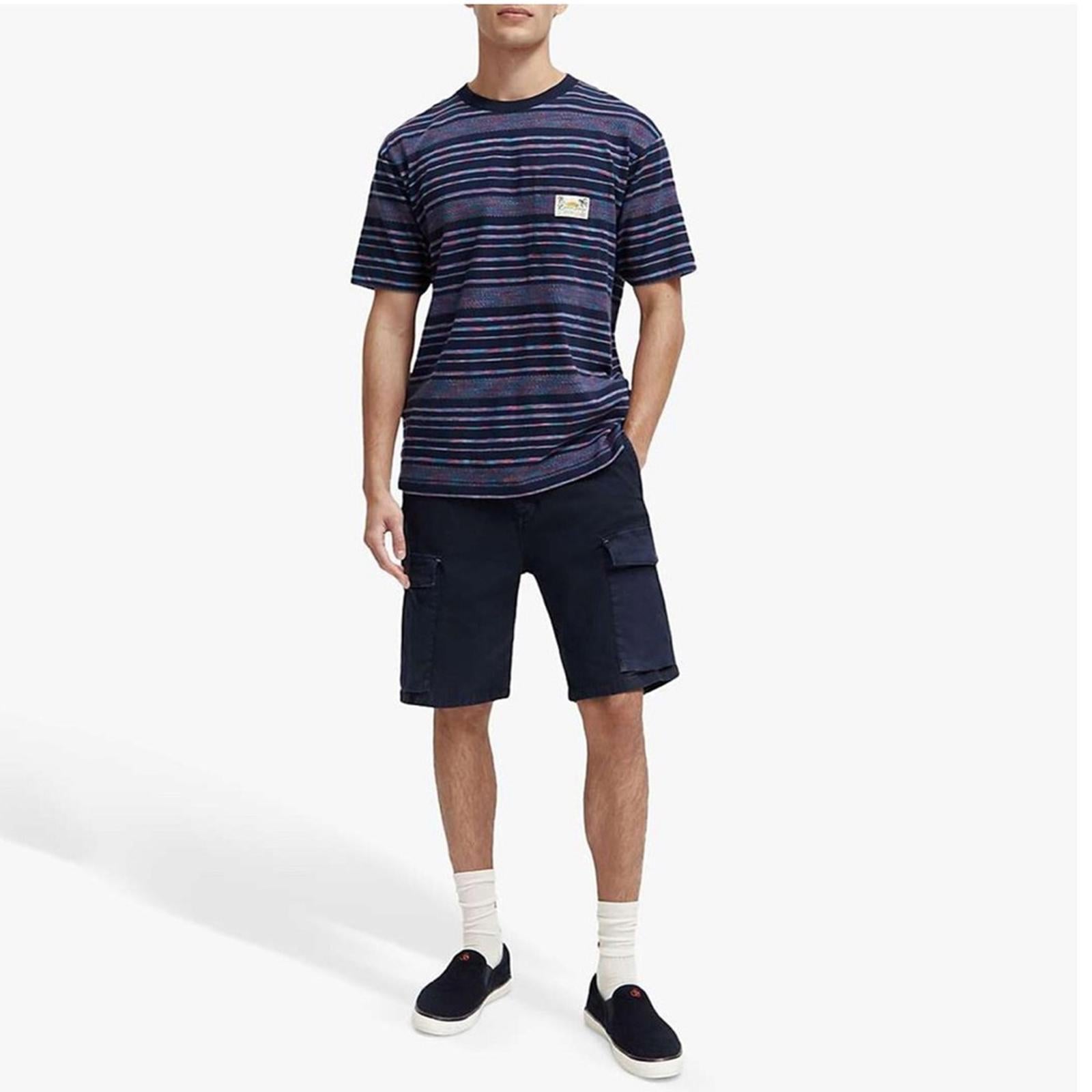 Scotch & Soda Structured Stripe Tee, Size M New w/Tag