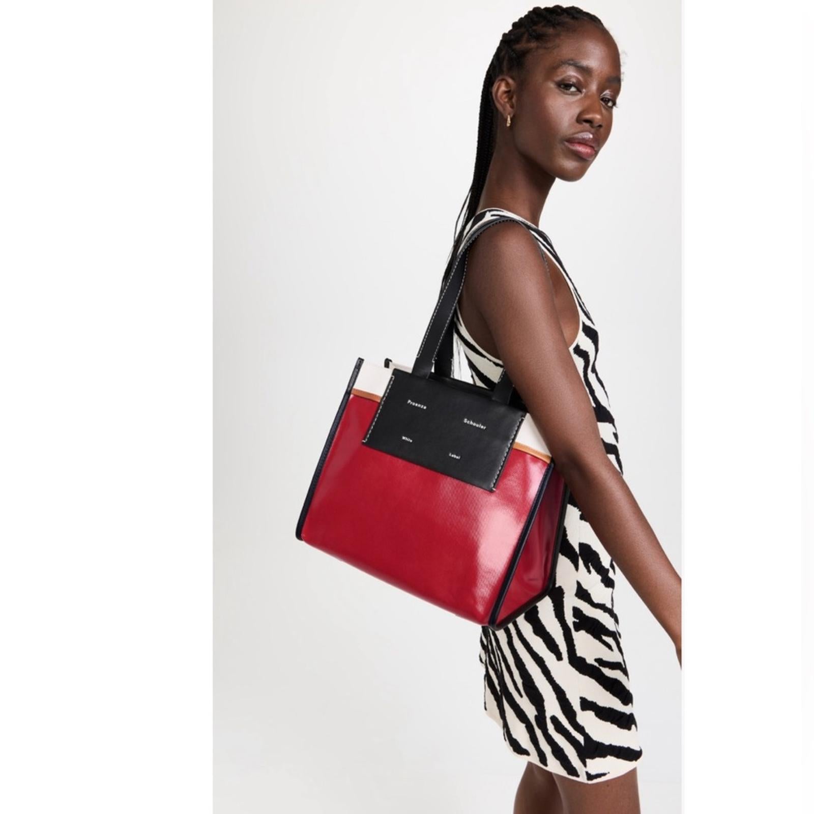 Proenza Schouler White Label Morris Large Coated Canvas Tote in Red, New w/Tag