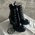 Alexander McQueen Tread Grommet Embellished Boots Black Size 41 New in Box $1290