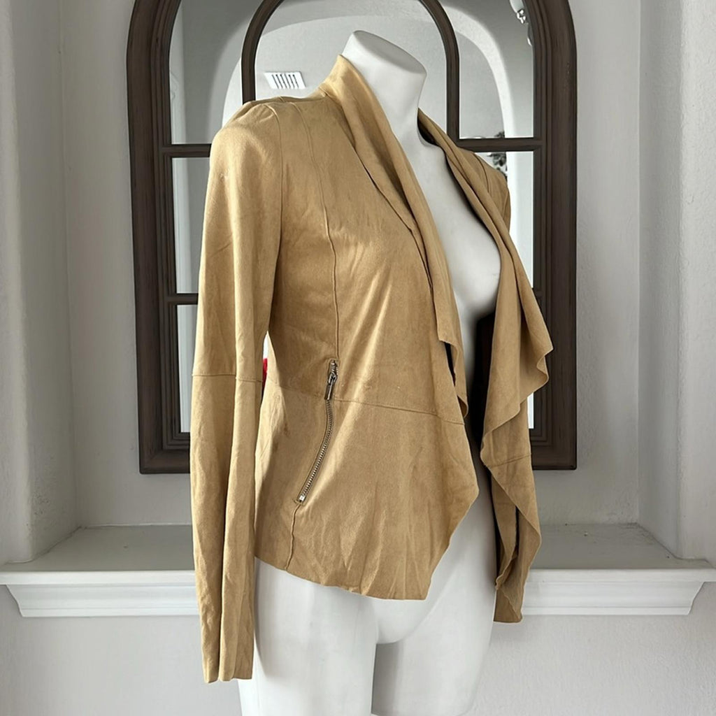 Bagatelle Faux-Suede Drape-Front Jacket, Size M New w/Tag