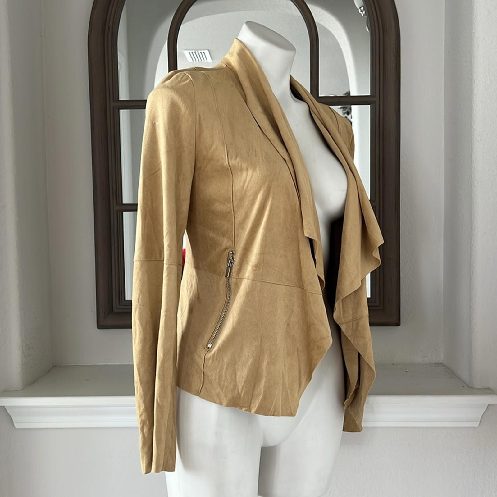Bagatelle Faux-Suede Drape-Front Jacket, Size M New w/Tag