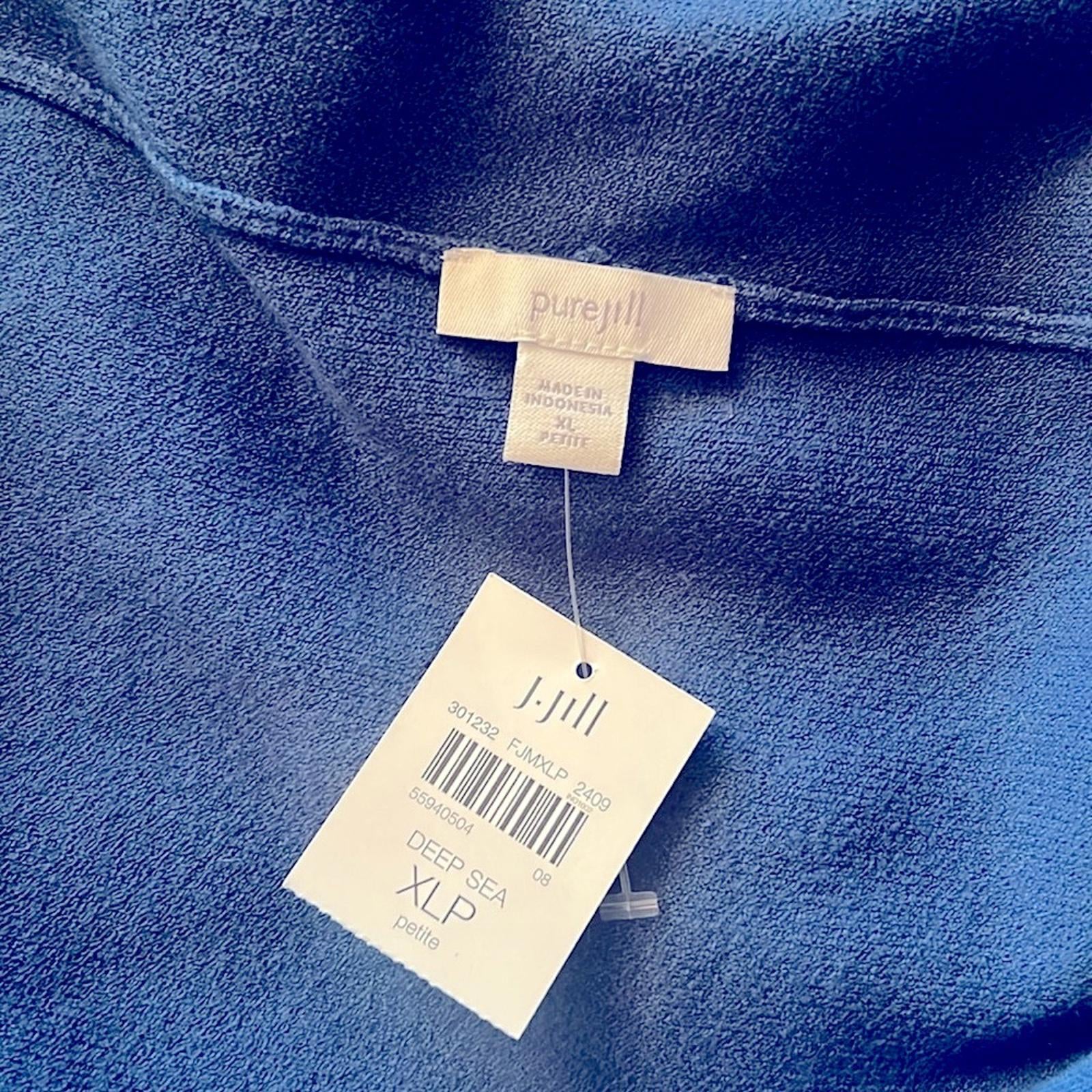 J.Jill Pure Jill Double-Knit Dolman-Sleeve Cardi in Deep Sea, Petite Size XL NWT