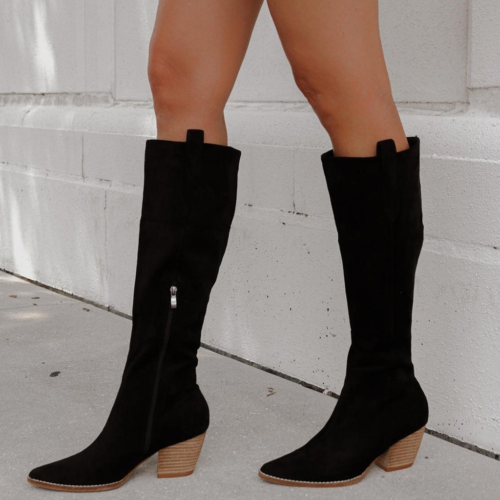 Style & Co. Warrda Faux Suede Zip-Up Mid-Calf Boots Cushioned Goring Size 10 NEW
