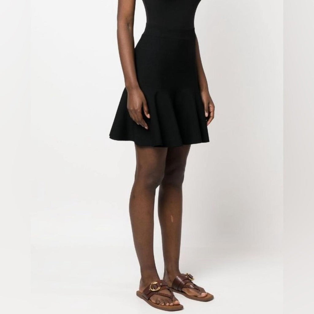 Stella McCartney Flared Midi Skirt, Black Size 44 Retail $598
