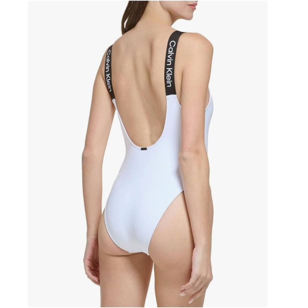 Calvin Klein Classic Over The Shoulder One Piece Swimsuit, Size L NEW w/Tag