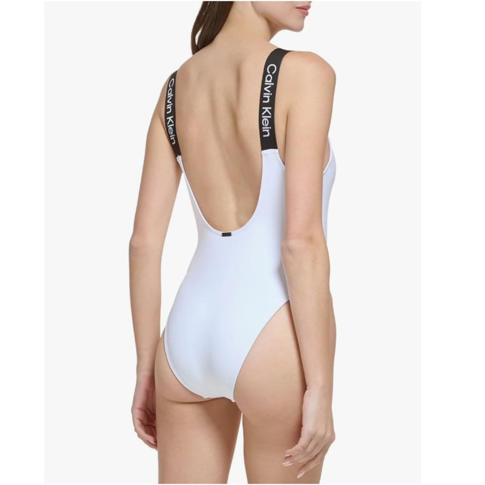 Calvin Klein Classic Over The Shoulder One Piece Swimsuit, Size L NEW w/Tag