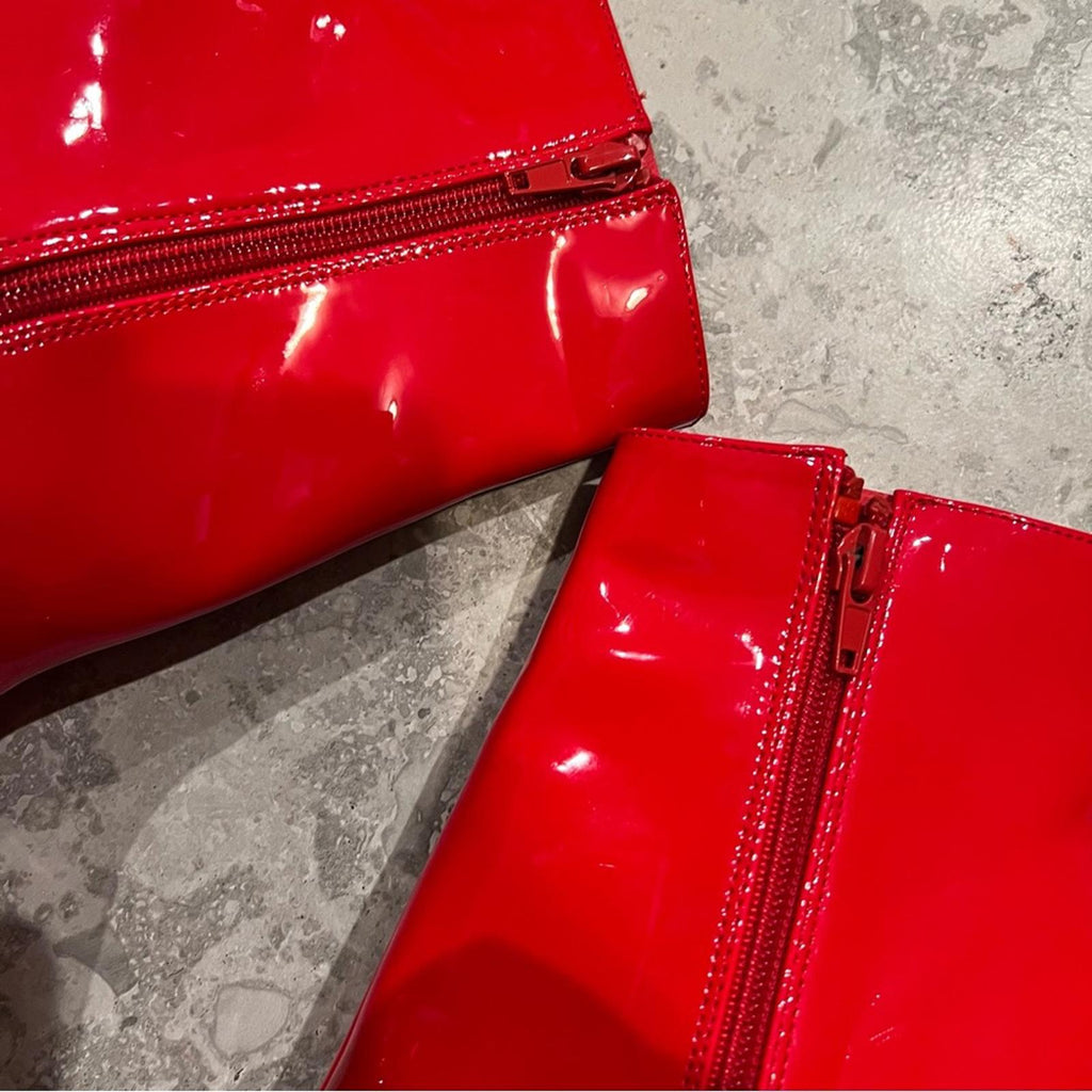 New INC Katalina Pointed-Toe Booties in Red, Size 8