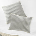 Oake Velvet King Sham in Grey, NEW $85