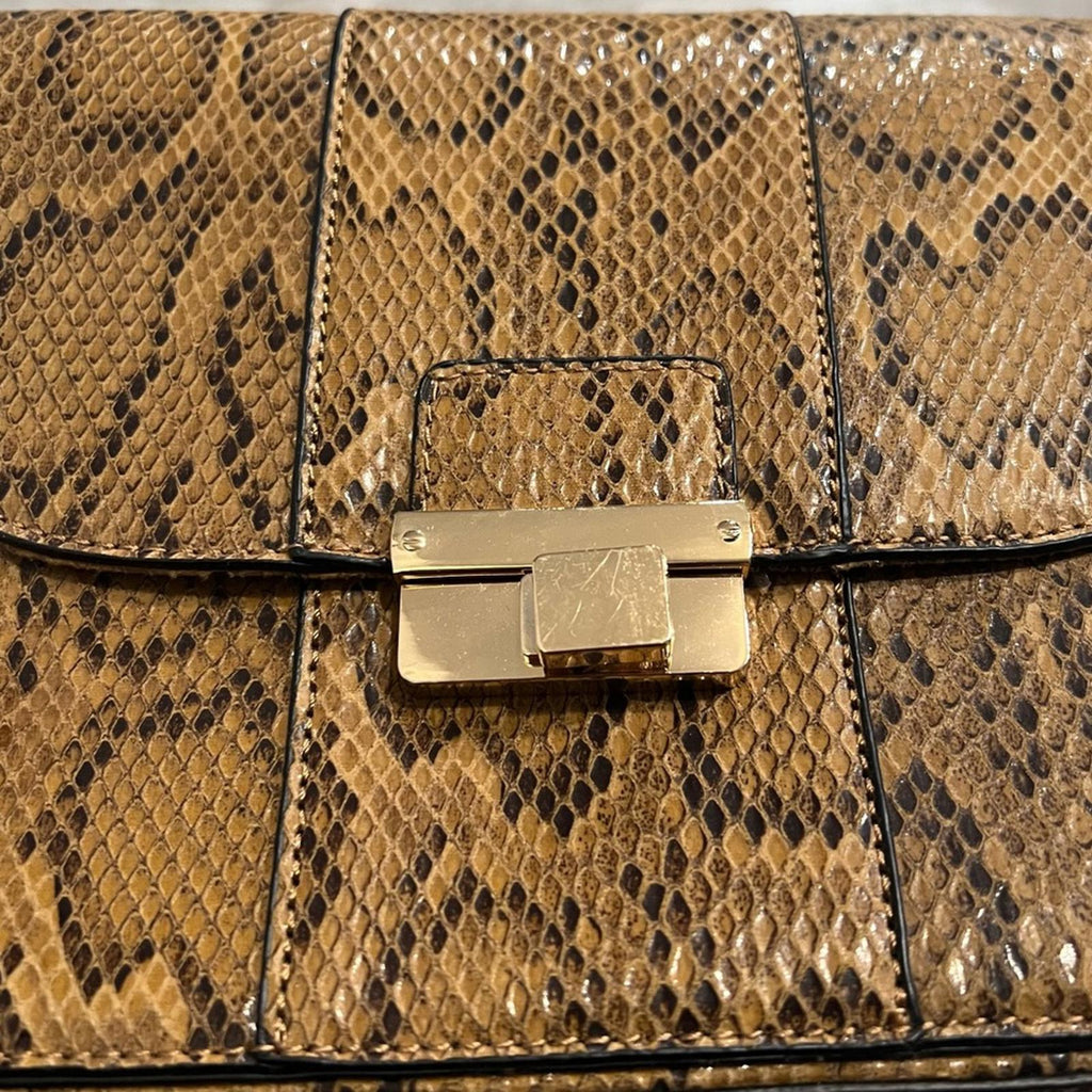 NEXT Crossbody Bag in Brown Snake Print