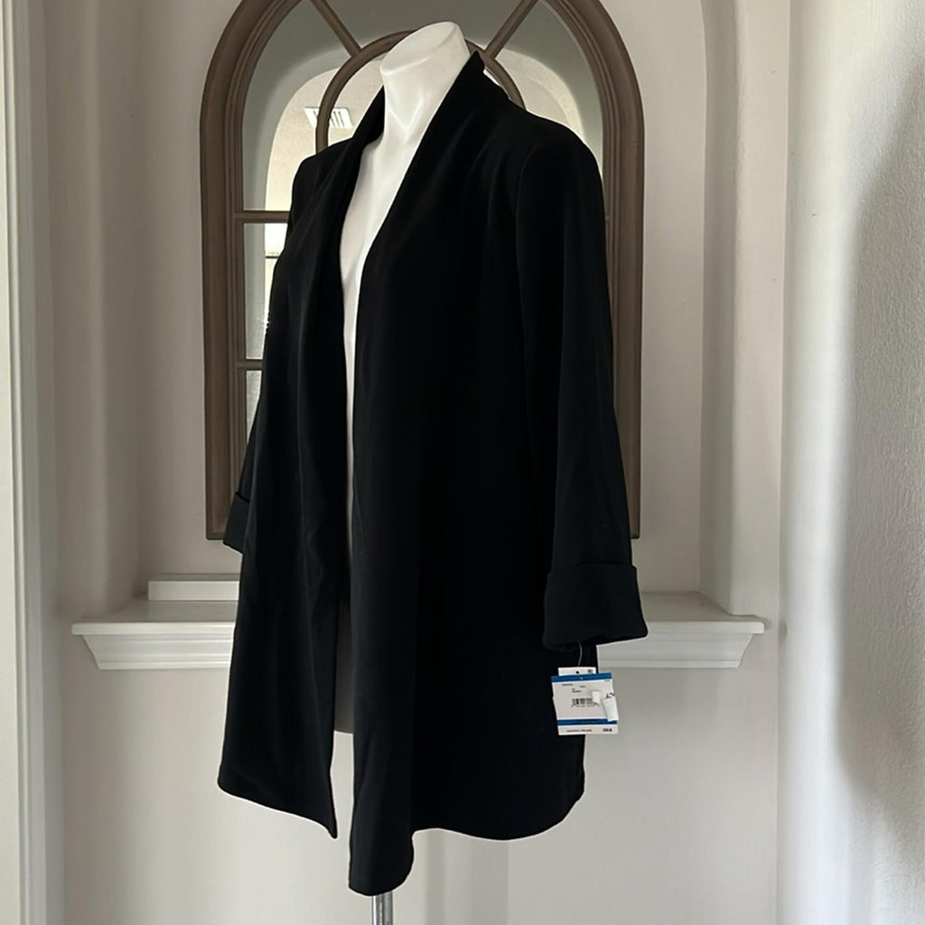 KASPER Plus Size Open-Front Cardigan in Black, Size 1X New w/Tag $109