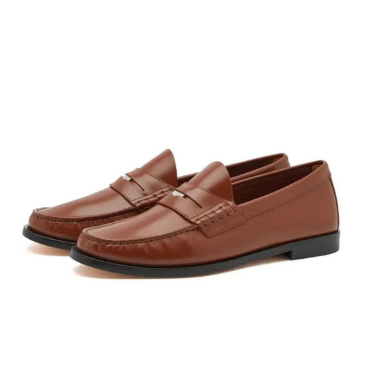 Burberry Brown Coin Loafers in Warm Oak Brown, Size EU42 UK8 US9 New w/Dust Bag