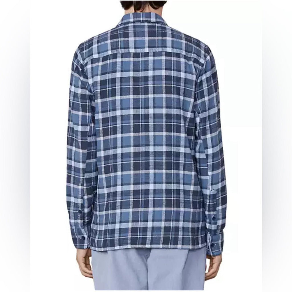 Officine Générale Ahmad Twill Check Button Down Shirt, Size L New w/Tag $395