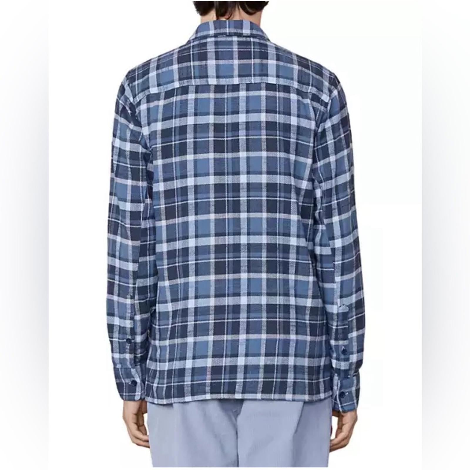 Officine Générale Ahmad Twill Check Button Down Shirt, Size L New w/Tag $395