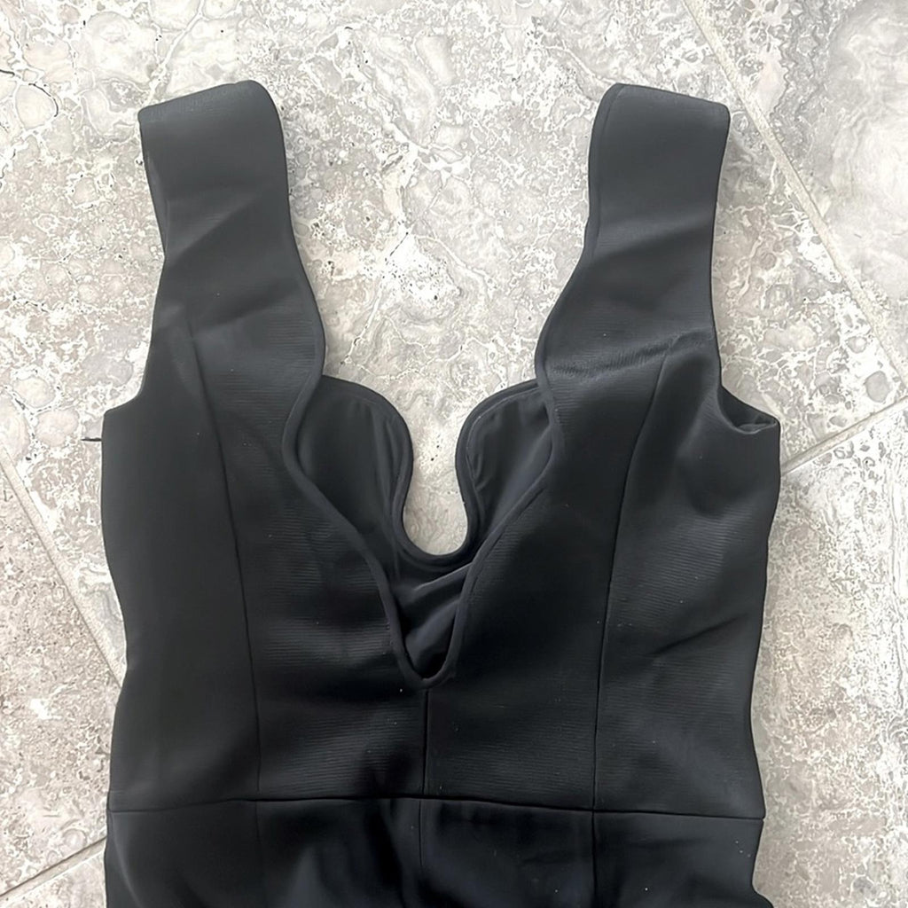 GALVAN Siren Scalloped Straight-Leg Jumpsuit in Black, US 8 NEW w/Tag $1,895