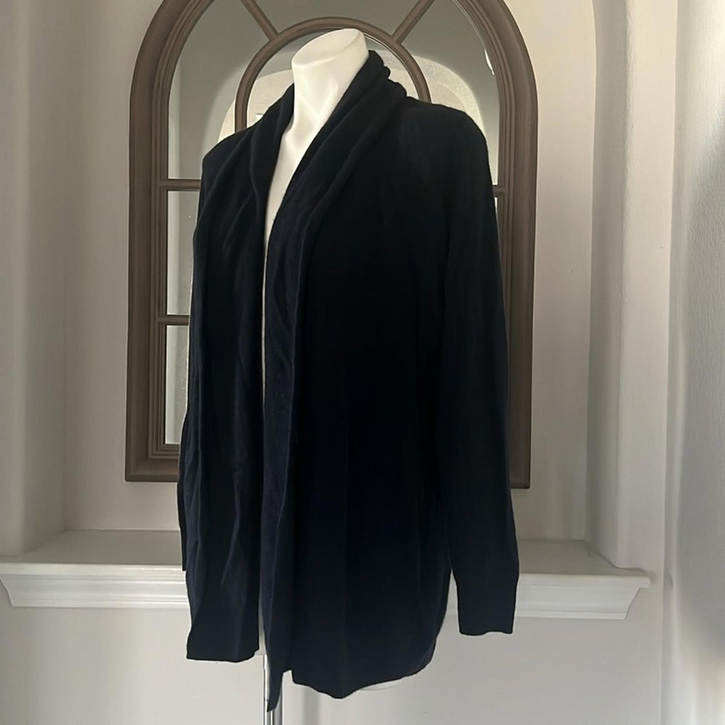 C by Bloomingdale's Cashmere NAVY Open-Front Cardigan, Size M New w/Tag $198
