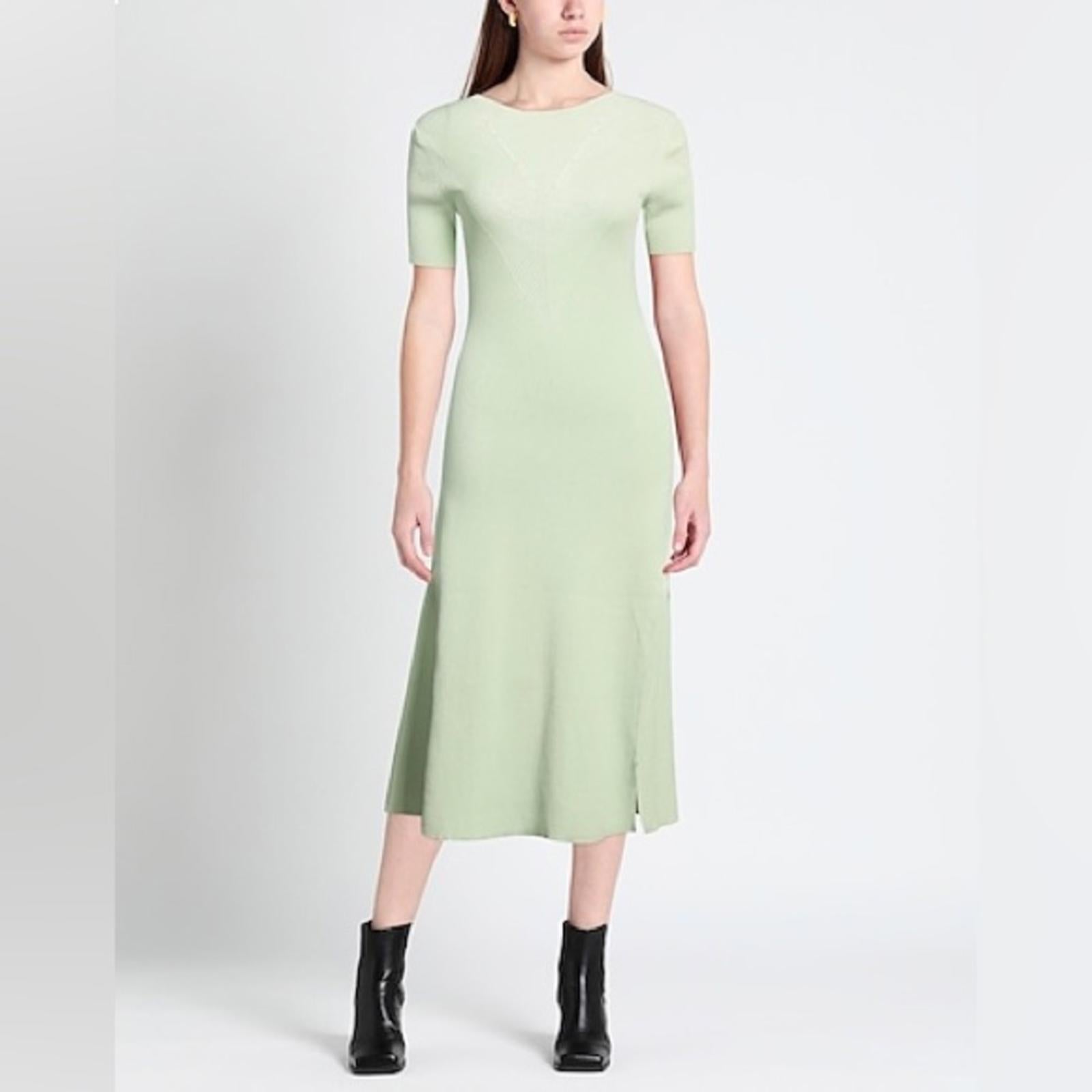 Maje Tie-Back Midi Dress in Green, Size EU 38/ US M, New w/Tag $415