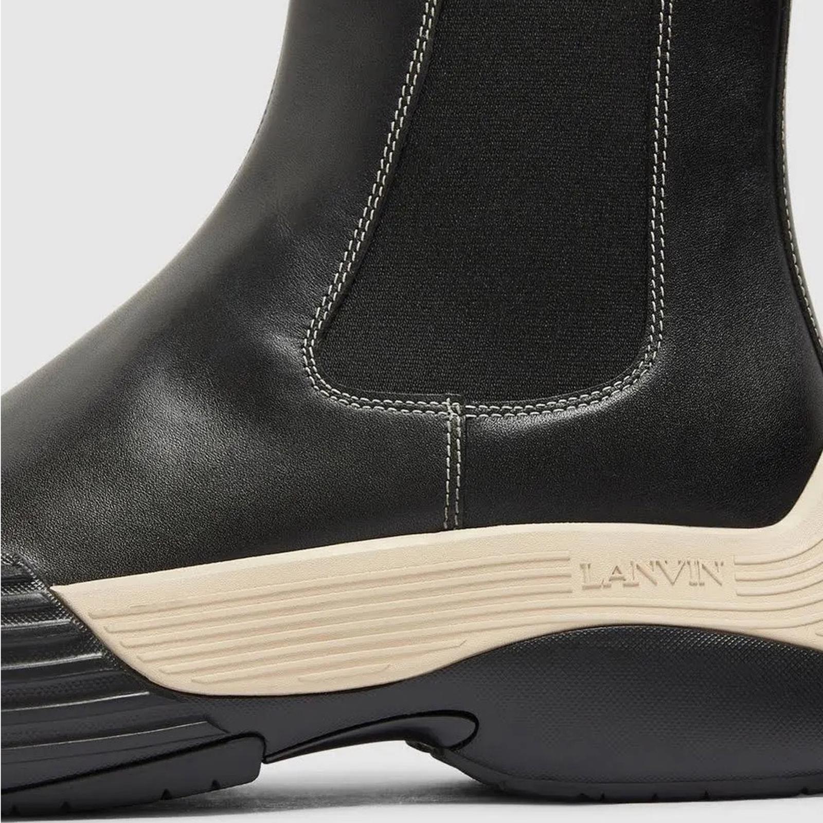 LANVIN Flash-X Bold Pull On Chelsea Boots, Black Size 44 New in Box + DustBag