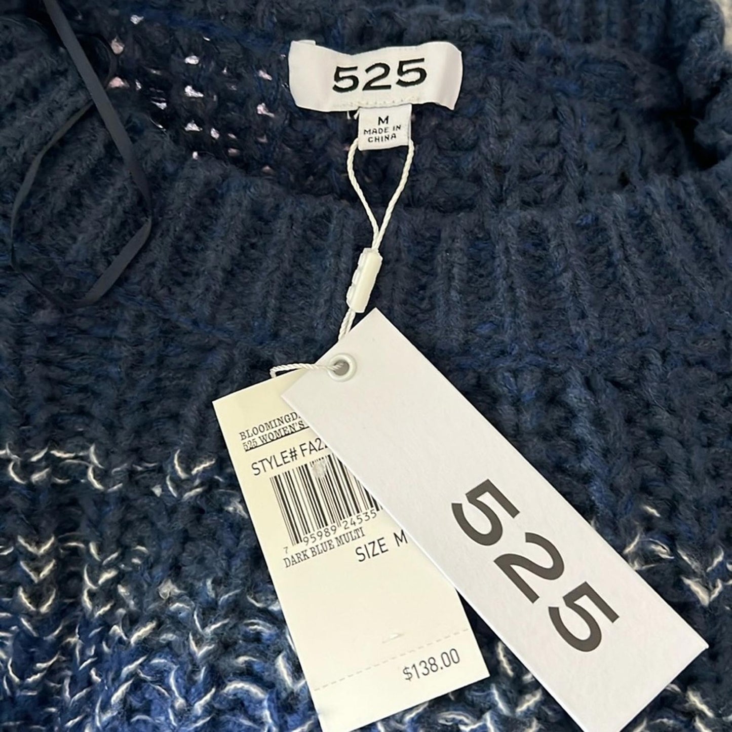 525 Ombré Sweater in Dark Blue Multi, NEW, Size M