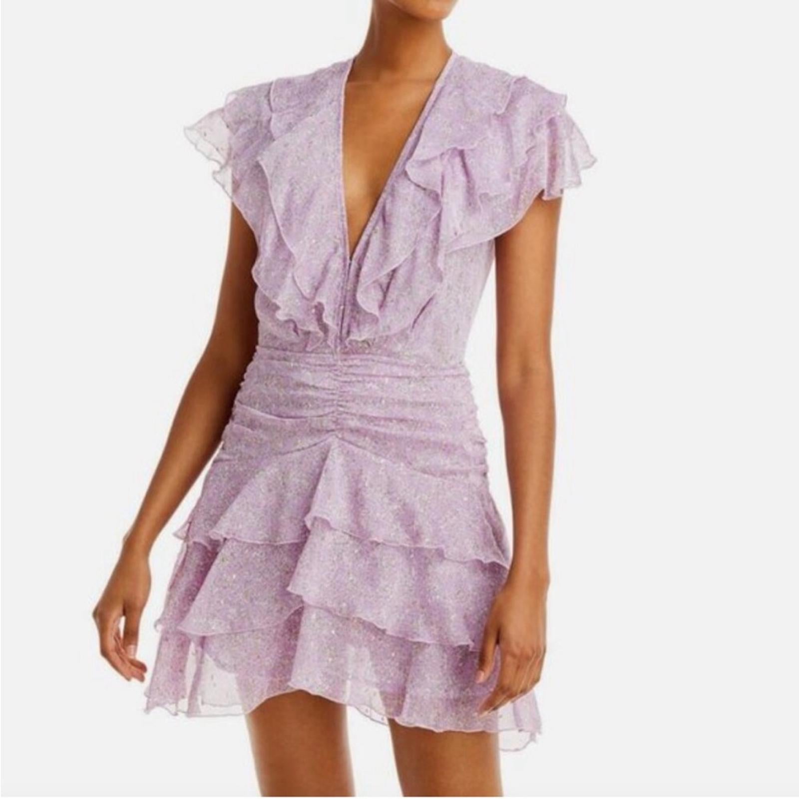 NEW Sabina Musayev Nogatin Fairy Prairie Lilac Mini Dress Size M New w/o Tag
