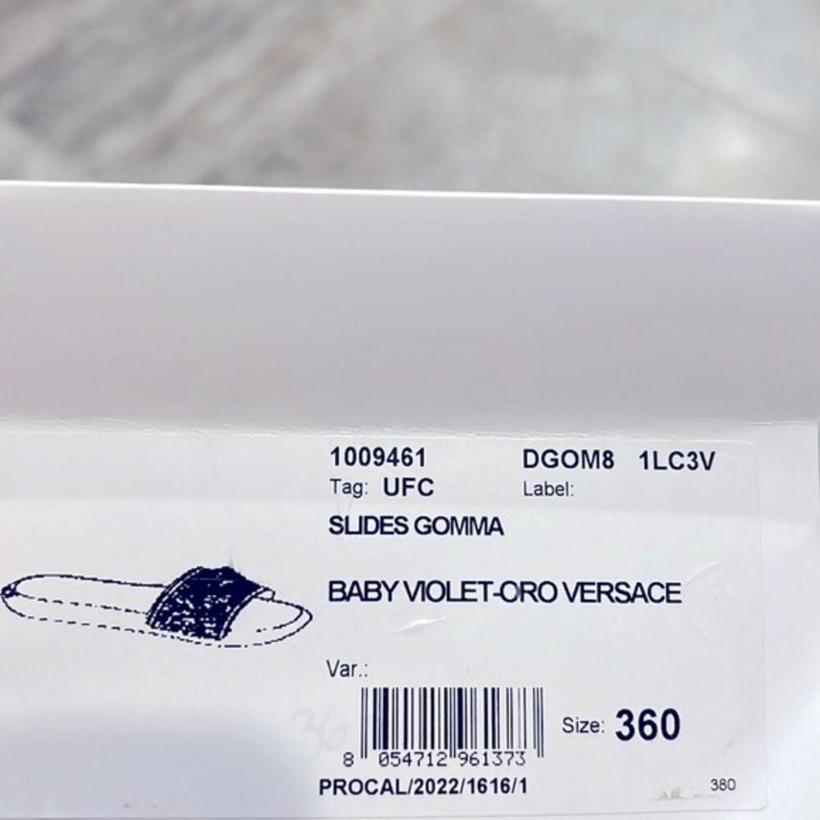 Versace Medusa Slide Sandals in Purple, Size EU36 New in Box