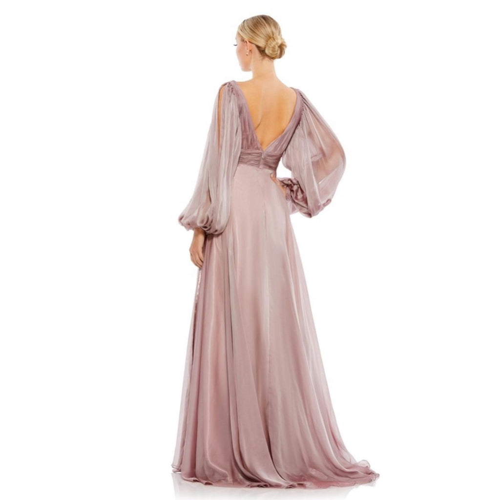 Mac Duggal Split Sleeve Gown in Mocha (Style #67414),  Size 6 New w/Tag