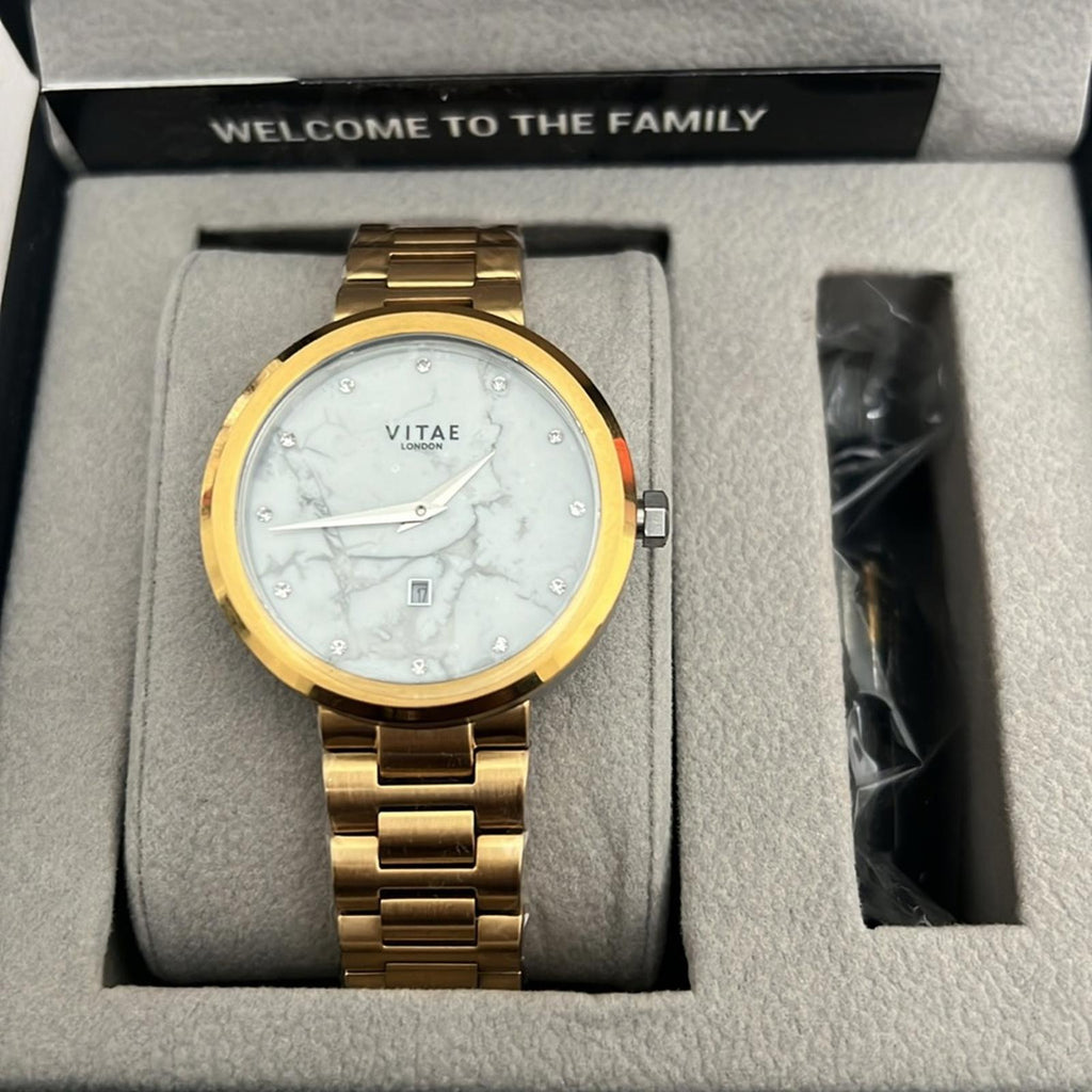 Vitae London Elmington Gold-Tone Stainless Steel Bracelet Watch 36mm NWT $259