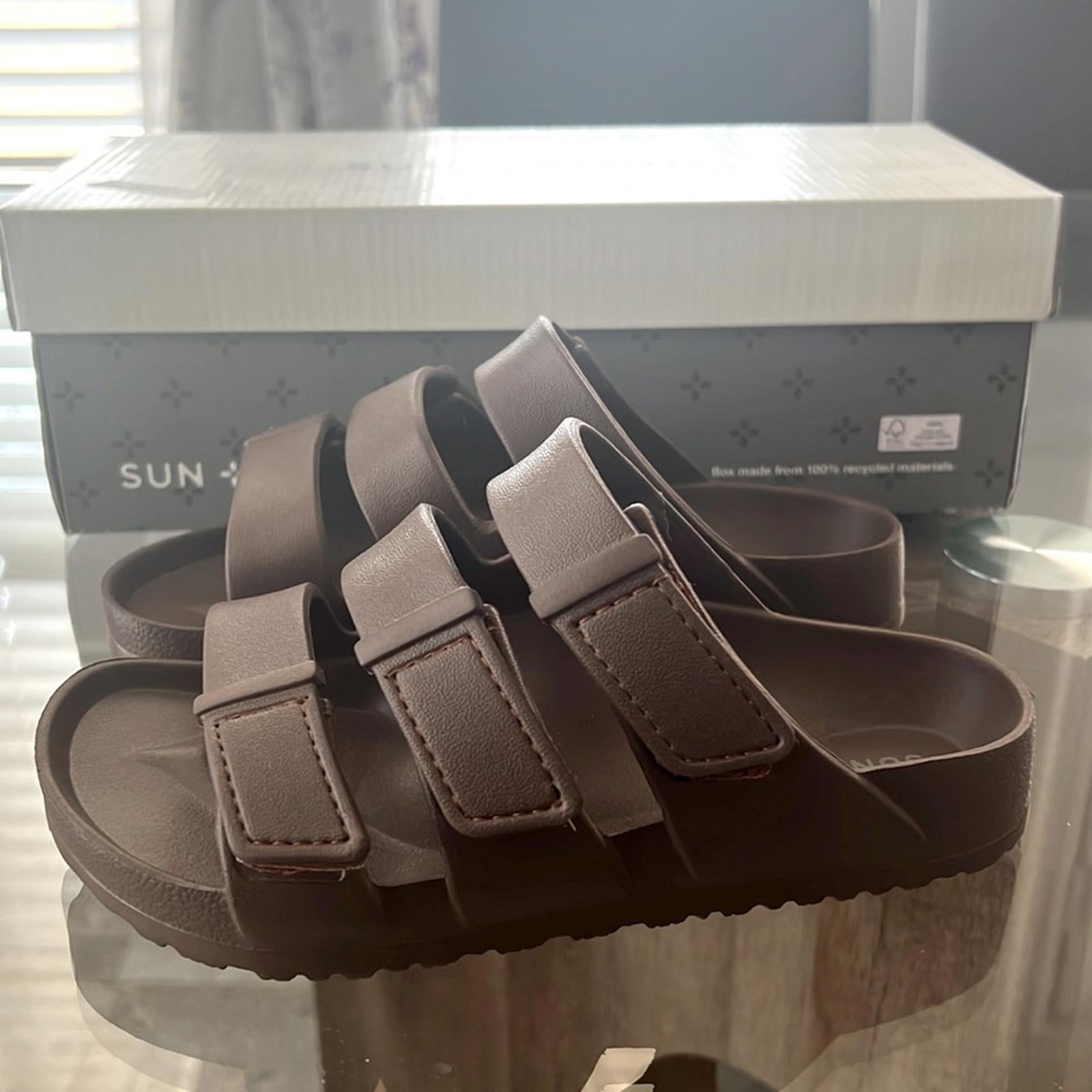Sun+Stone Brown Bowie Sandals, Boys Size 2 New in Box