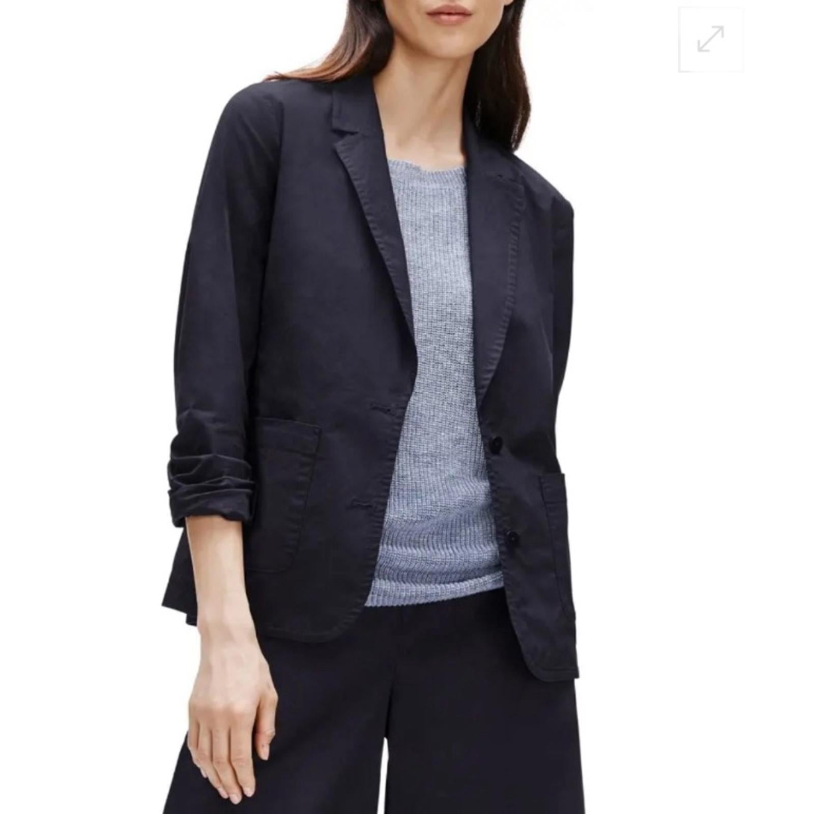 Eileen Fisher Notch Collar Shaped Jacket, Black Size XL , New w/Tag Retail