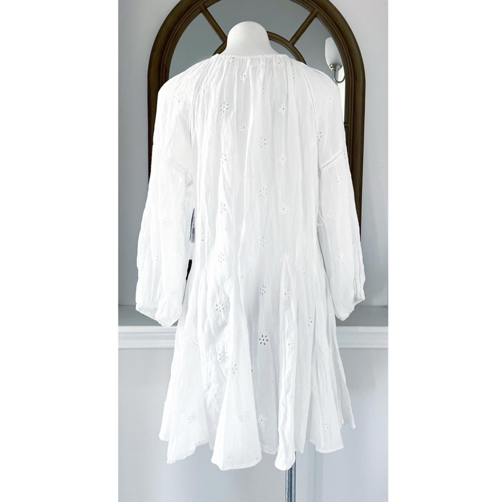 Velvet by Graham & Spencer Gracie Eyelet Dress/Swim in White, Size L NEW $216