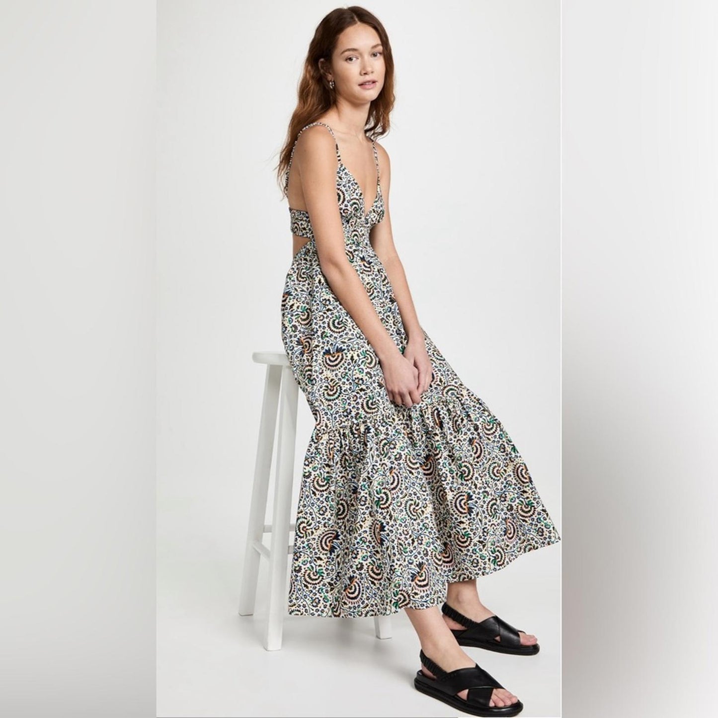 A.L.C. Rhodes Printed Open Back Dress, Size 4 New w/Tag Retail $495