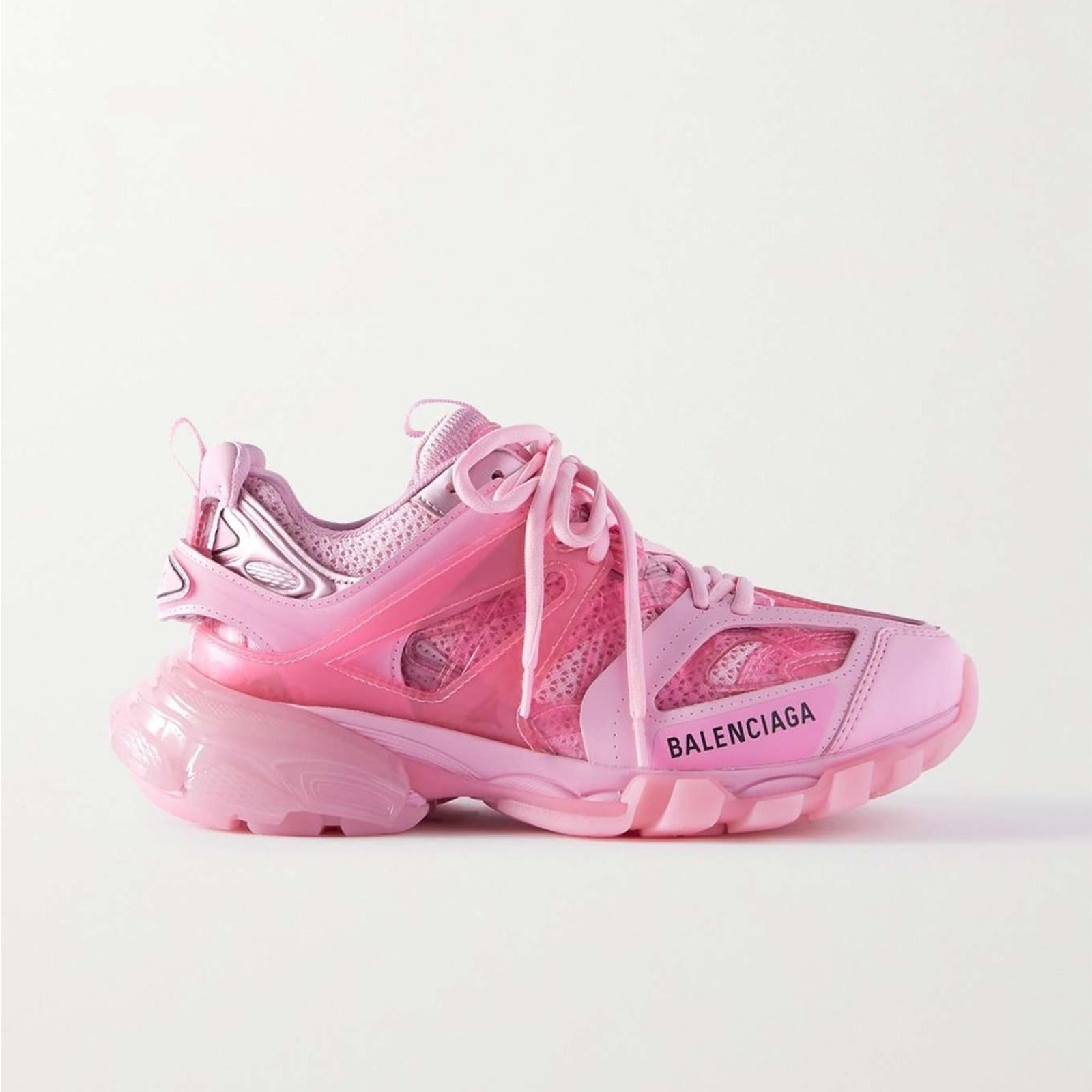 Balenciaga Track Clearsole Logo-Detailed Sneakers in Pink, Size 37 New +Dust Bag