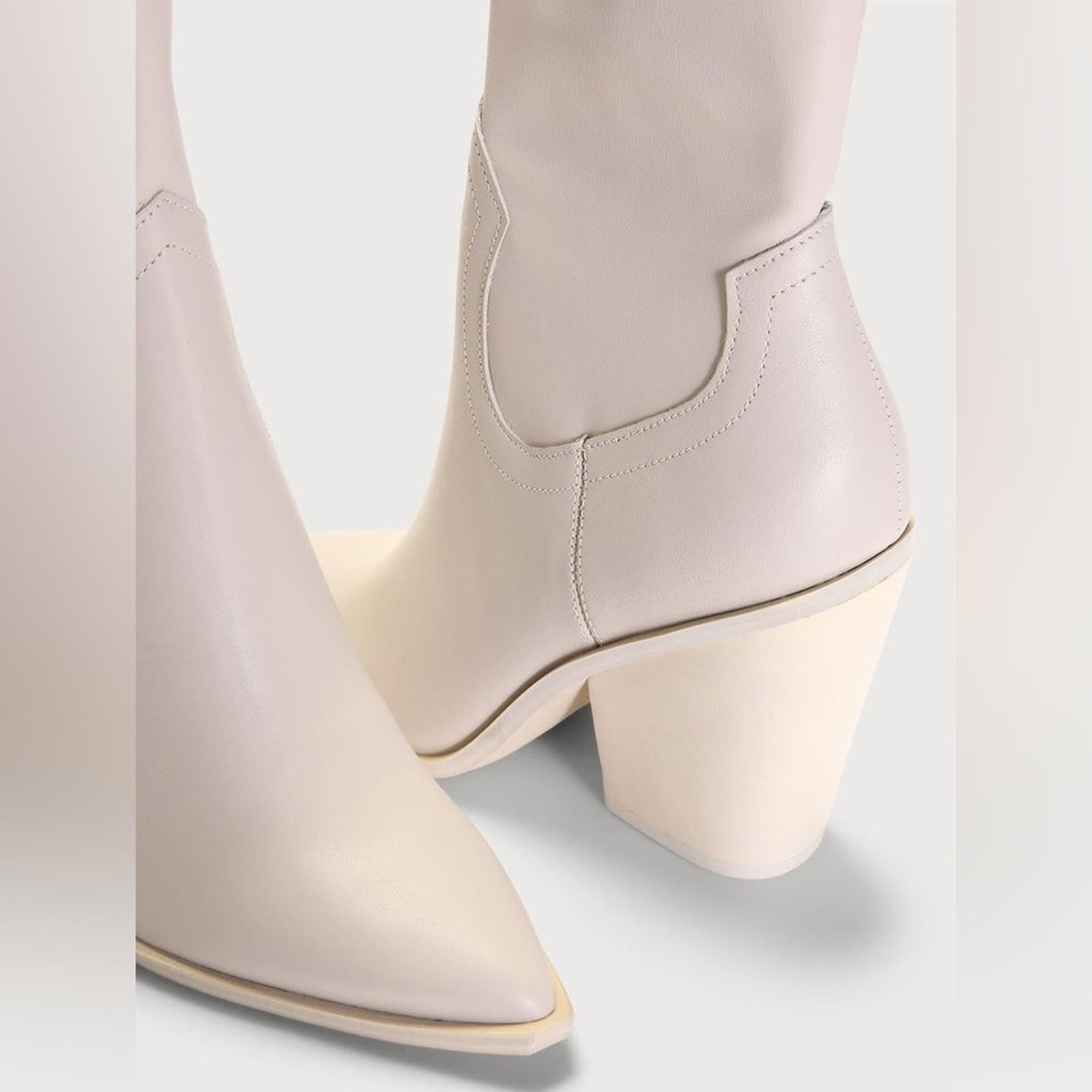 Steve Madden Thorn Western Boots Bone Stretch, Size 9 New in Box, Retail $140