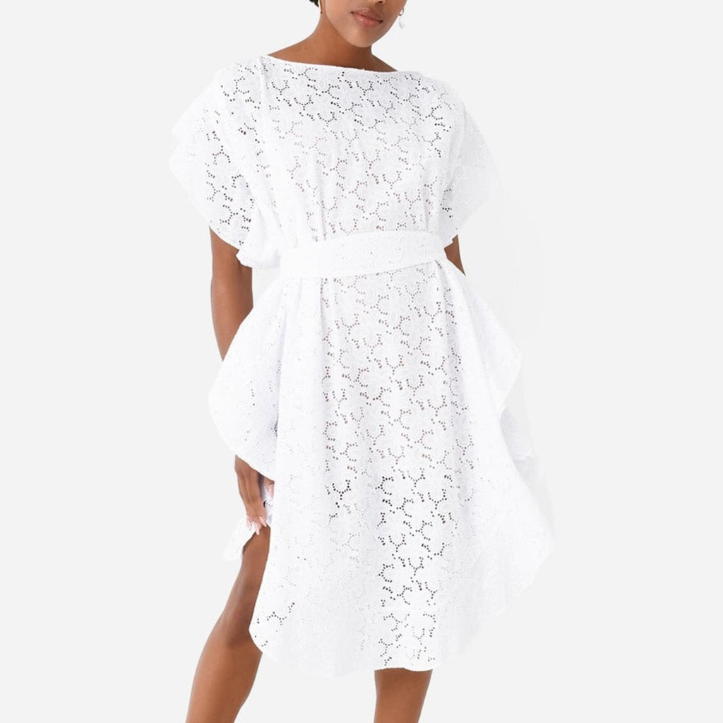 NWT Jag Women's The Eden Dress, White Eyelet Size S/M New w/Tag Retail $406