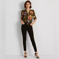 Ralph Lauren Floral Jersey Tie-Neck Blouse in Farm Olive, Plus Size XXL, NWT
