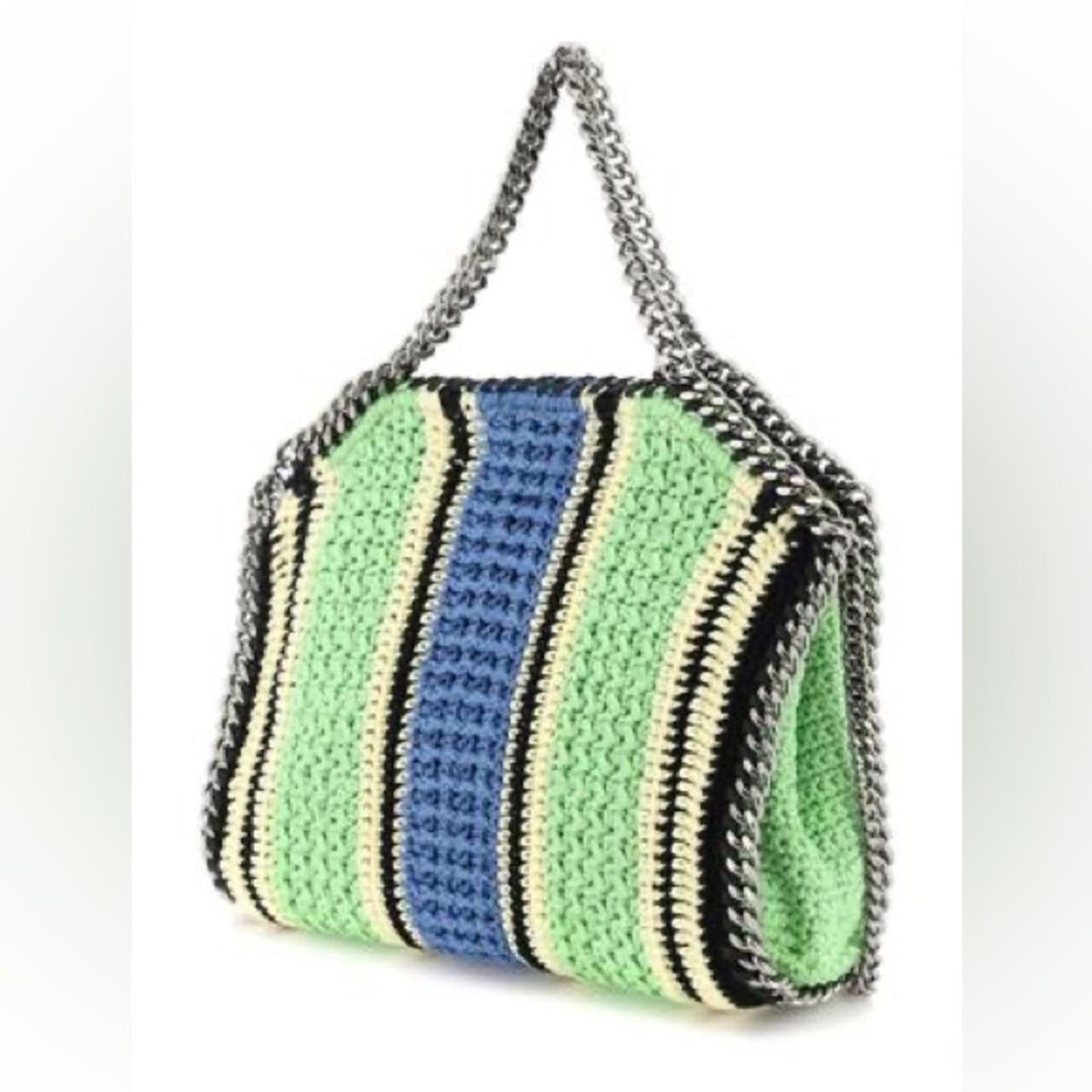 Stella McCartney ‘Falabella' Crochet Tote Bag in Green Blue Multi NEW (SOLD OUT)
