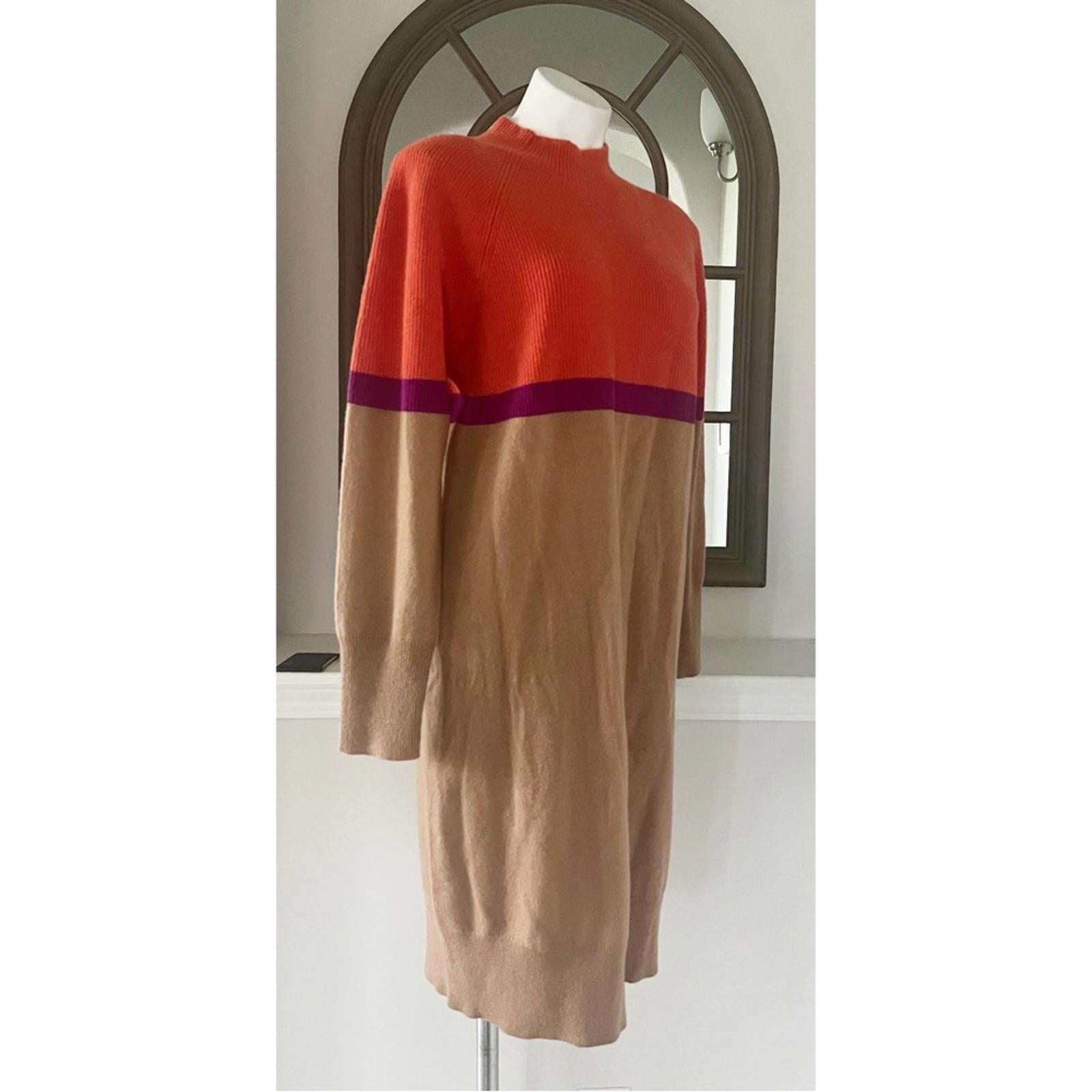 LUSSO 100% Cashmere Mock Neck Sweater Dress Size XL New w/Tag