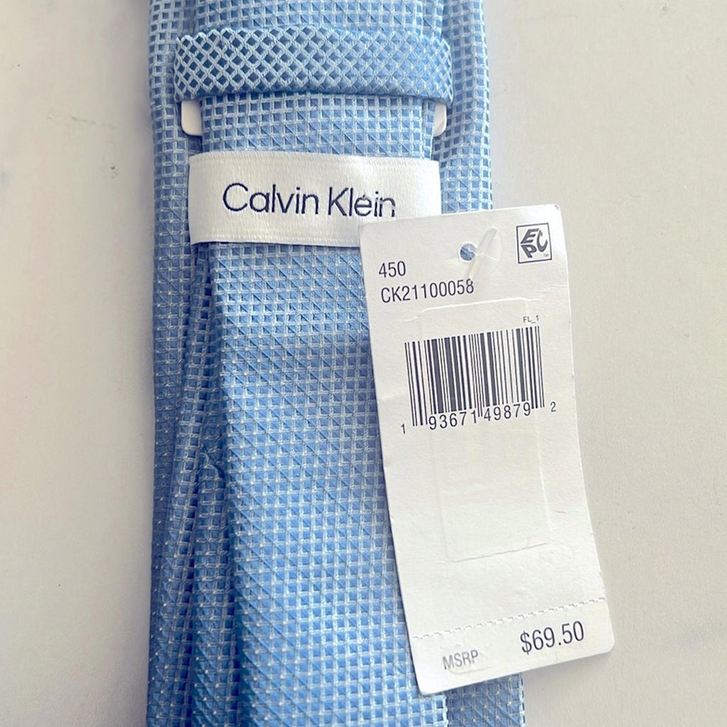 Calvin Klein Men’s Micro Grid Tie in Light Blue, New w/Tag $69.50