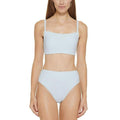 DKNY Ribbed Solid Bikini Swim Top Separates in Light Blue, Size XL NEW w/Tag