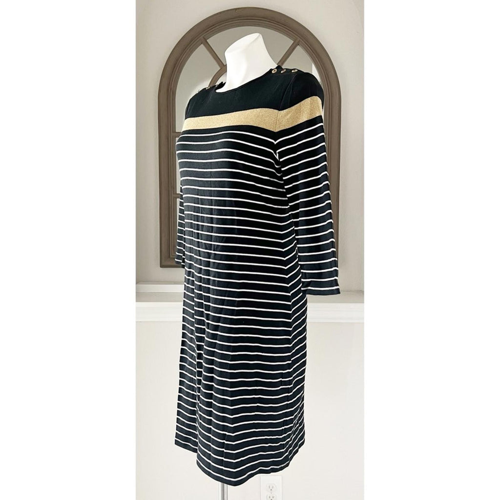 Lauren Ralph Lauren Cotton Striped Dress, Size L Retail $135 EXCELLENT!