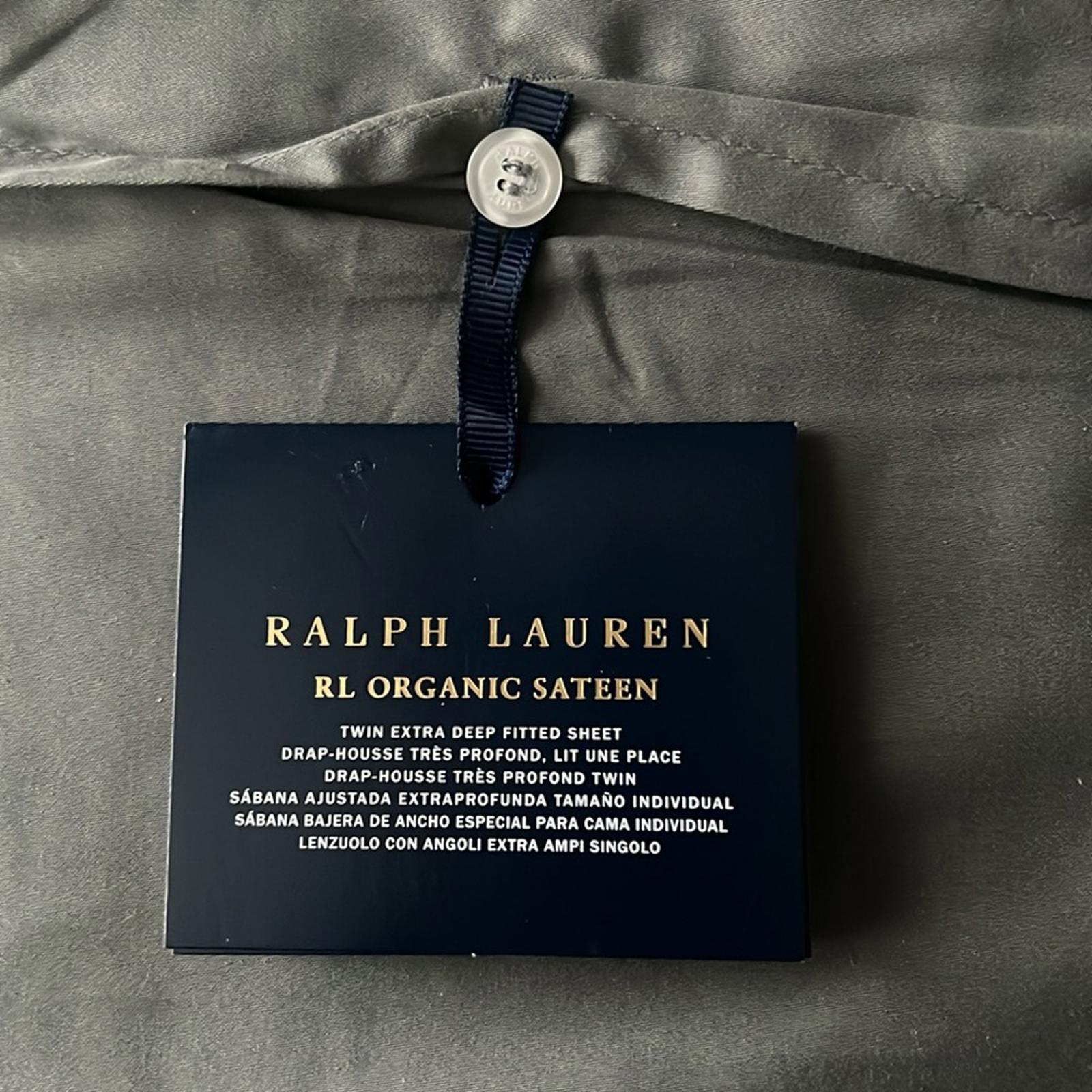 Ralph Lauren RL Organic Sateen Fitted Sheet in Graphite, Twin New w/Tag SOLD OUT