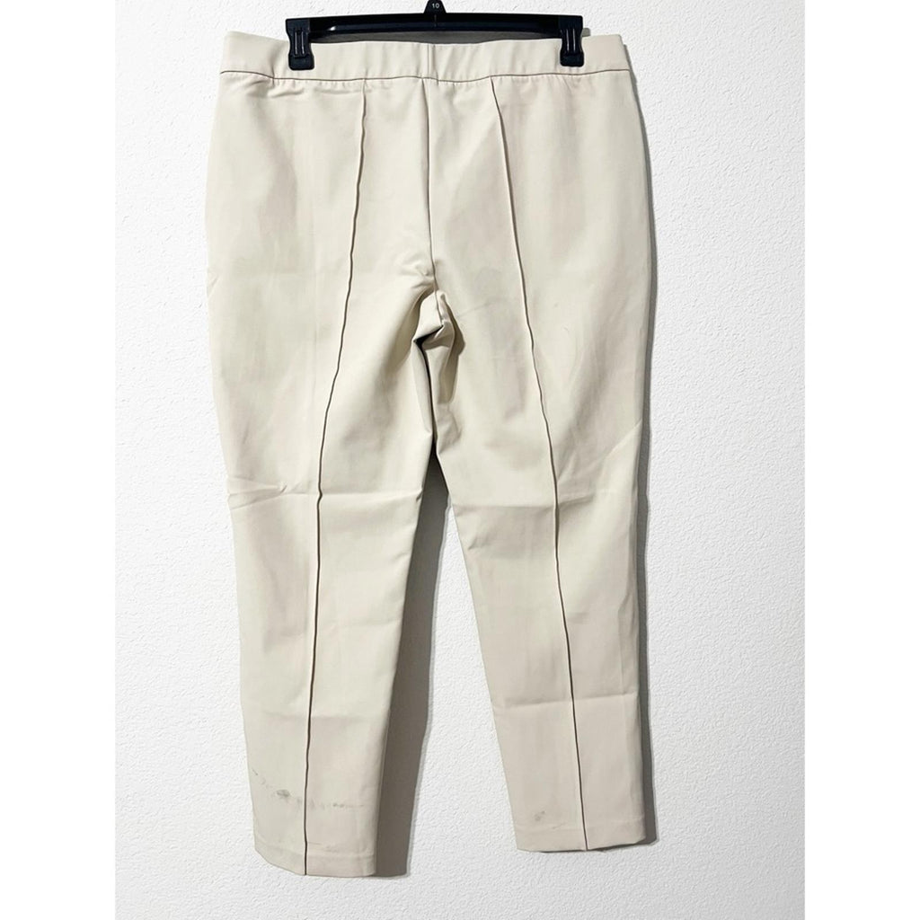 Lafayette 148 New York Acclaimed Stretch Gramercy Pants in Sand, NEW, Size 16