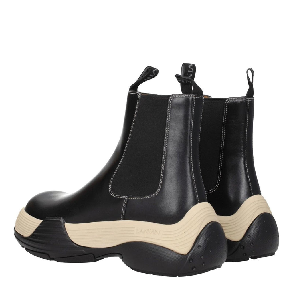 LANVIN Flash-X Bold Pull On Chelsea Boots, Black Size 44 New in Box + DustBag