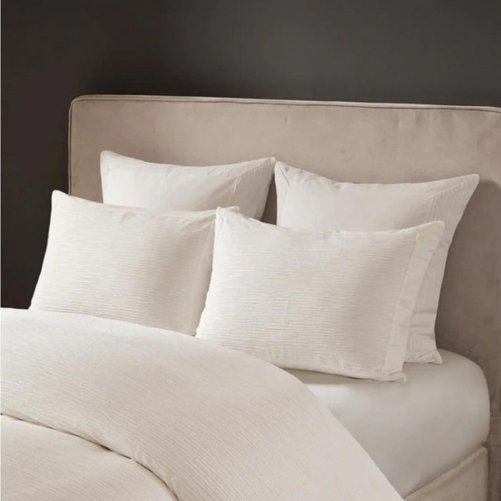 NATORI Hanae Queen Cotton Blend Yarn Dyed 3-Piece Duvet Cover Set, New w/Tag