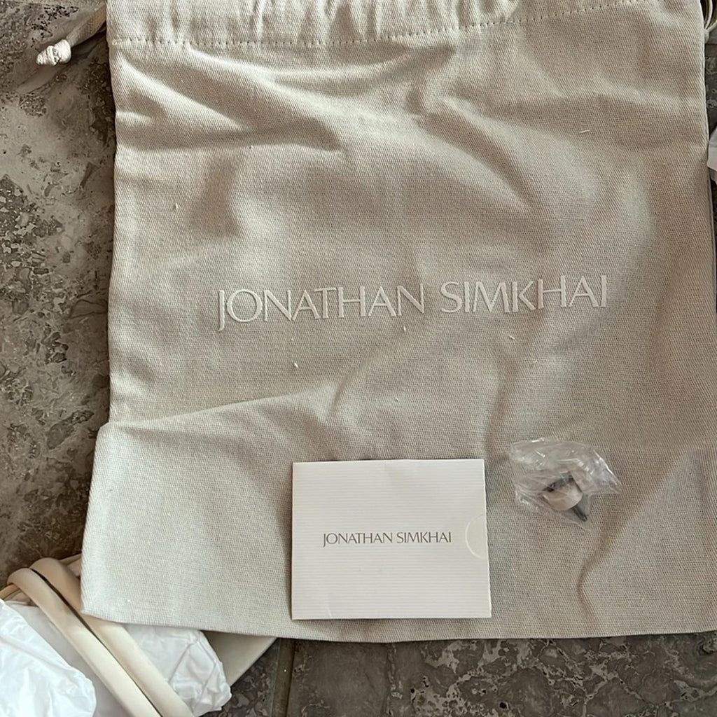 Jonathan Simkhai Revolve Cassie Crystal Strappy Sandal in Ivory, Size EU 41 $595
