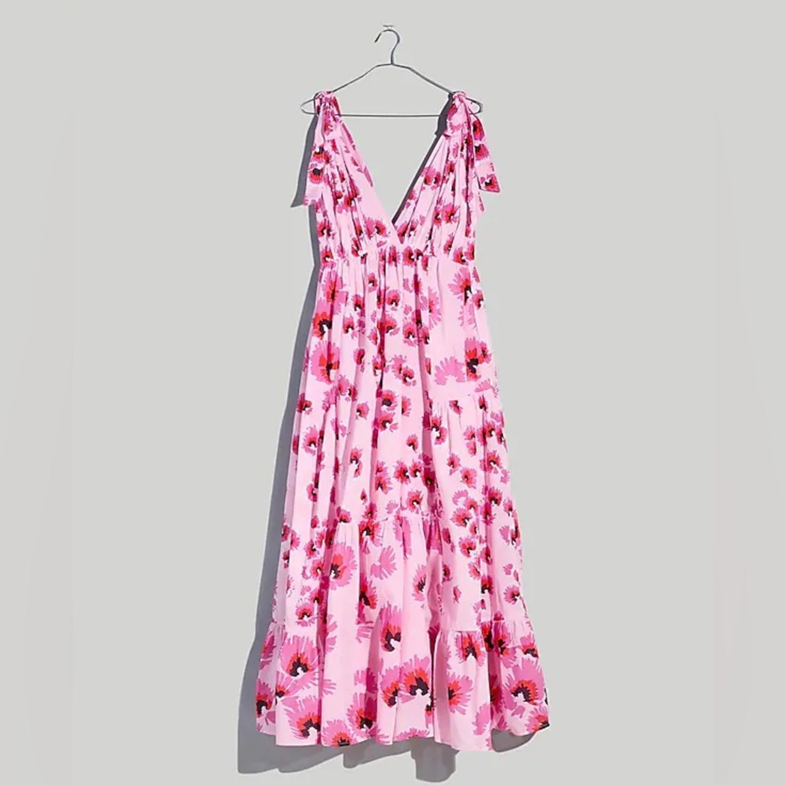 Banjanan Cosmos Maxi Dress, Floral Mix Cotton Voile New w/Tag